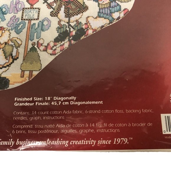 Janlynn Stocking Counted Cross Stitch Christmas Stocking Personalized 18" Length - Picture 5 of 7